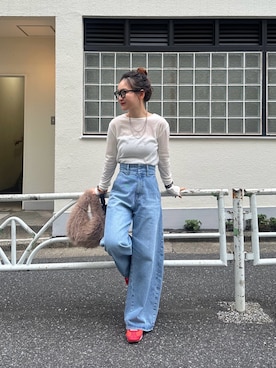 「アイテム（パンツ）」を使った、hamada.さん（レディース・153cm）の秋コーディネート