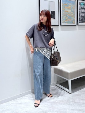 「アイテム（ボストンバッグ）」を使った、オカピさん（レディース・154cm・30代）の夏コーディネート