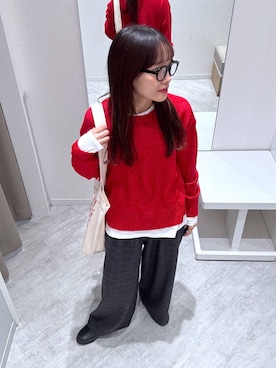 「アイテム（ローファー）」を使った、オカピさん（レディース・154cm・30代）の冬コーディネート