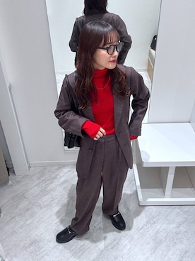 「アイテム（ボストンバッグ）」を使った、オカピさん（レディース・154cm・30代）の冬コーディネート