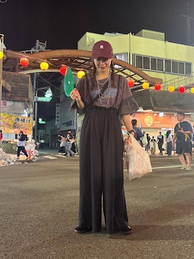「アイテム（キャップ）」を使った、オカピさん（レディース・154cm・30代）の夏コーディネート