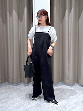 「アイテム（サロペット/オーバーオール）」を使った、オカピさん（レディース・154cm・30代）の夏コーディネート