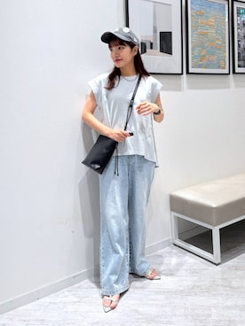 「GLOBAL WORK（グローバルワーク）のアイテム（帽子）」を使った、オカピさん（レディース・154cm）の夏コーディネート