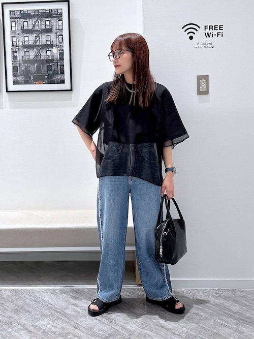 シフォンドッキング7分袖/325954（Tシャツ/カットソー）｜GLOBAL WORK