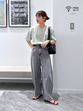 「アイテム（ボストンバッグ）」を使った、オカピさん（レディース・154cm・30代）の夏コーディネート