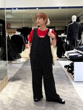 「GLOBAL WORK（グローバルワーク）のBIGシシュウシュシュ/493525（シュシュ、ホワイト系）」を使った、オカピさん（レディース）の春コーディネート