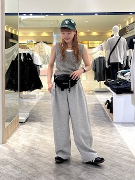 「GLOBAL WORK（グローバルワーク）のNEW ERA/CasualClassic/586593（キャップ、グリーン系）」を使った、オカピさん（レディース）の春コーディネート