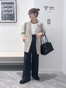 「GLOBAL WORK（グローバルワーク）のアイテム（ジャケット/アウター）」を使った、オカピさん（レディース・154cm）の夏コーディネート