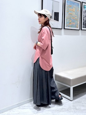 「アイテム（キャップ）」を使った、オカピさん（レディース・154cm・30代）の夏コーディネート