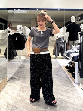 「GLOBAL WORK（グローバルワーク）の楊柳イージーコクーンパンツ/1049115（その他パンツ、その他）」を使った、オカピさん（レディース）の夏コーディネート