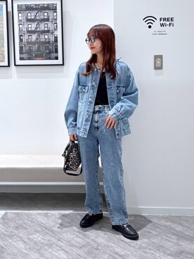 「アイテム（デニムジャケット）」を使った、オカピさん（レディース・154cm・30代）の秋コーディネート