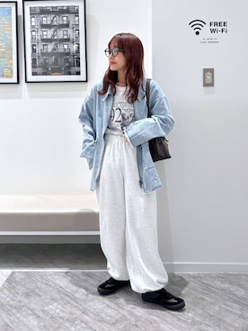「アイテム（スウェットパンツ）」を使った、オカピさん（レディース・154cm・30代）の夏コーディネート