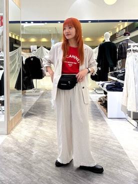 「GLOBAL WORK（グローバルワーク）のアイテム（ジャケット/アウター）」を使った、オカピさん（レディース・154cm）の春コーディネート