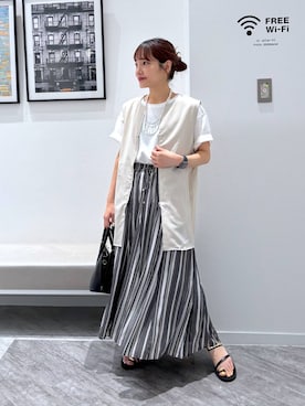 「アイテム（ネックレス）」を使った、オカピさん（レディース・154cm・30代）の夏コーディネート