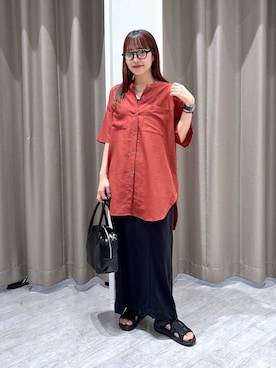 「アイテム（ボストンバッグ）」を使った、オカピさん（レディース・154cm・30代）の夏コーディネート