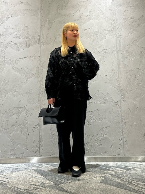 カットジャガードシャツ ブラック URBAN RESEARCH URBAN RESEARCH（アーバンリサーチ） ブラウス シャツ カット