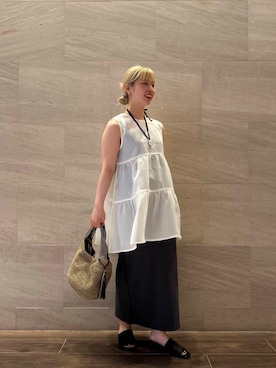 「URBAN RESEARCH ROSSO WOMEN（アーバンリサーチ　ロッソ）のアイテム（スカート）」を使った、imamuraemiさん（レディース・159cm）の夏コーディネート