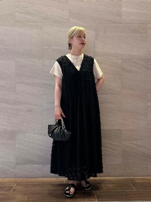 ビューティーアンドユース　ジャガードVネックワンピース BEAUTY&YOUTH UNITED ARROWS（ビューティーアンドユース