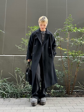 「アイテム（チェスターコート）」を使った、imamuraemiさん（レディース・159cm）の冬コーディネート