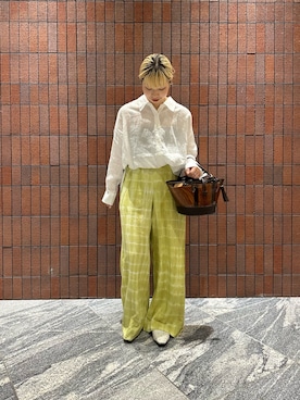 「URBAN RESEARCH(アーバンリサーチ)のリネン2WAYシャツ(シャツ/ブラウス、ホワイト系)」を使った、imamuraemiさん(レディース・159cm)の春コーディネート