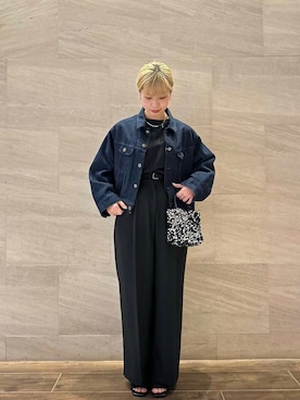 「春のジャケットスタイル」｜「アイテム（デニムジャケット）」を使った、imamuraemiさん（レディース・159cm）の春コーディネート