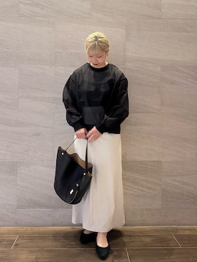 「URBAN RESEARCH ROSSO WOMEN（アーバンリサーチ　ロッソ）のピーチタッチストレートスカート（スカート）」を使った、imamuraemiさん（レディース・159cm）の夏コーディネート