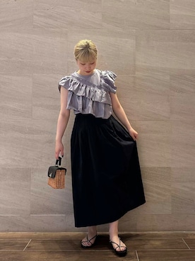 「URBAN RESEARCH ROSSO WOMEN（アーバンリサーチ　ロッソ）のアイテム（スカート）」を使った、imamuraemiさん（レディース・159cm）の夏コーディネート