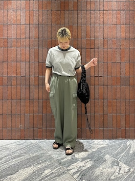 「URBAN RESEARCH DOORS(アーバンリサーチドアーズ)のL.L.Bean JAPAN EDITION SHORTSLEEVERINGER T-SHIRTS(Tシャツ/カットソー、グレー系)」を使った、imamuraemiさん(レディース・159cm)の春コーディネート