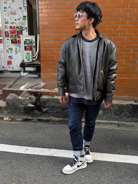 「アイテム（サングラス）」を使った、yskdesuさん（メンズ・169cm）の冬コーディネート