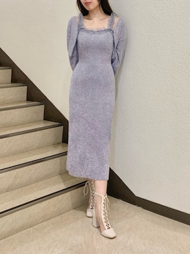 「ラメニット」｜「アイテム（ワンピース/ドレス）」を使った、NAMIさん（レディース・163cm）の秋コーディネート