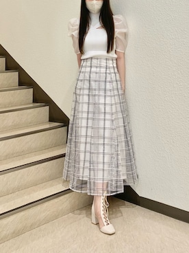 「MERCURYDUO（マーキュリーデュオ）のアイテム（シューズ）」を使った、NAMIさん（レディース・163cm）の夏コーディネート