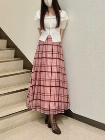マーキュリーデュオ モールチェックフレアスカート マーキュリーデュオ MERCURYDUO モールチェックフレアスカート