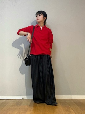 「tk.TAKEO KIKUCHI（ティーケータケオキクチ）のアイテム（その他パンツ）」を使った、madokaさん（レディース・159cm）の秋コーディネート