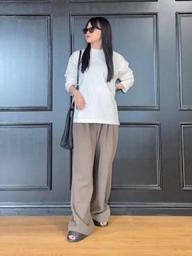 「tk.TAKEO KIKUCHI（ティーケータケオキクチ）のアイテム（パンツ）」を使った、madokaさん（レディース・159cm）の夏コーディネート