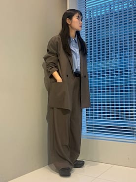「tk.TAKEO KIKUCHI（ティーケータケオキクチ）のアイテム（セットアップ）」を使った、madokaさん（レディース・159cm）の春コーディネート