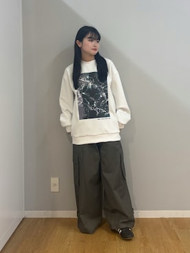 「アイテム（カーゴパンツ）」を使った、madokaさん（レディース・159cm）の秋コーディネート