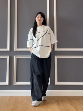 「tk.TAKEO KIKUCHI（ティーケータケオキクチ）のアイテム（トップス）」を使った、madokaさん（レディース・159cm）の夏コーディネート