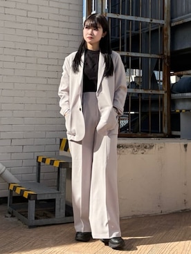 「tk.TAKEO KIKUCHI（ティーケータケオキクチ）のアイテム（ジャケット/アウター）」を使った、madokaさん（レディース・159cm）の春コーディネート