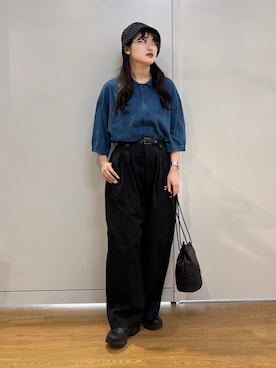 「tk.TAKEO KIKUCHI（ティーケータケオキクチ）のアイテム（帽子）」を使った、madokaさん（レディース・159cm）の春コーディネート