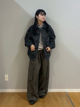 「アイテム（カーゴパンツ）」を使った、madokaさん（レディース・159cm）の秋コーディネート