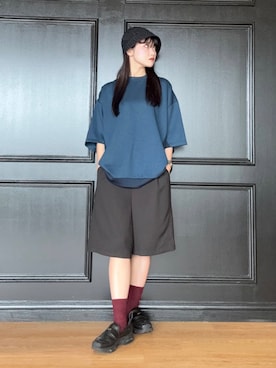 「tk.TAKEO KIKUCHI（ティーケータケオキクチ）のアイテム（帽子）」を使った、madokaさん（レディース・159cm）の夏コーディネート