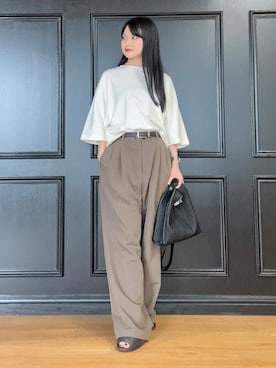 「tk.TAKEO KIKUCHI（ティーケータケオキクチ）のアイテム（パンツ）」を使った、madokaさん（レディース・159cm）の夏コーディネート