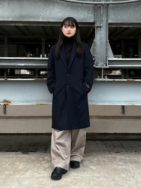 「アイテム（チェスターコート）」を使った、madokaさん（レディース・159cm）の秋コーディネート