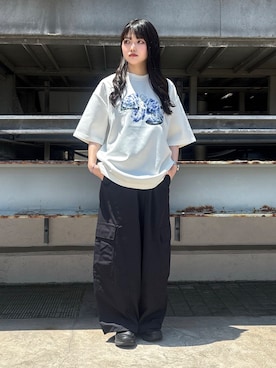 「tk.TAKEO KIKUCHI（ティーケータケオキクチ）のアイテム（パンツ）」を使った、madokaさん（レディース・159cm）の春コーディネート