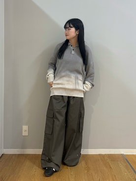 「アイテム（カーゴパンツ）」を使った、madokaさん（レディース・159cm）の秋コーディネート