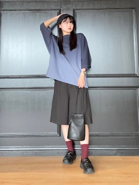 「tk.TAKEO KIKUCHI（ティーケータケオキクチ）のアイテム（帽子）」を使った、madokaさん（レディース・159cm）の夏コーディネート