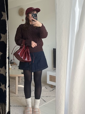 「アイテム（デニムスカート）」を使った、Kotoneさん（レディース・148cm）の秋コーディネート