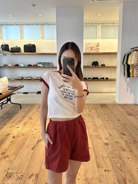 「Saturdays NYC（サタデーズ ニューヨークシティ ）のアイテム（その他パンツ）」を使った、MINAMIさん（レディース・162cm）の夏コーディネート