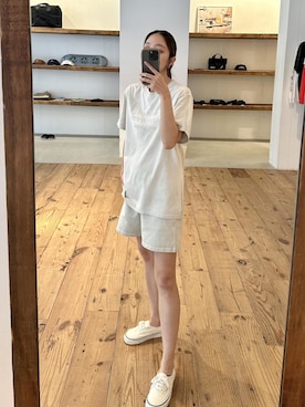 「Saturdays NYC（サタデーズ ニューヨークシティ ）のアイテム（その他パンツ）」を使った、MINAMIさん（レディース・161cm）の夏コーディネート