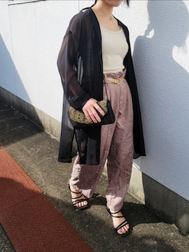 「ビーズバッグ」｜「アイテム（パンツ）」を使った、ゆめみさん（レディース・157cm）の夏コーディネート